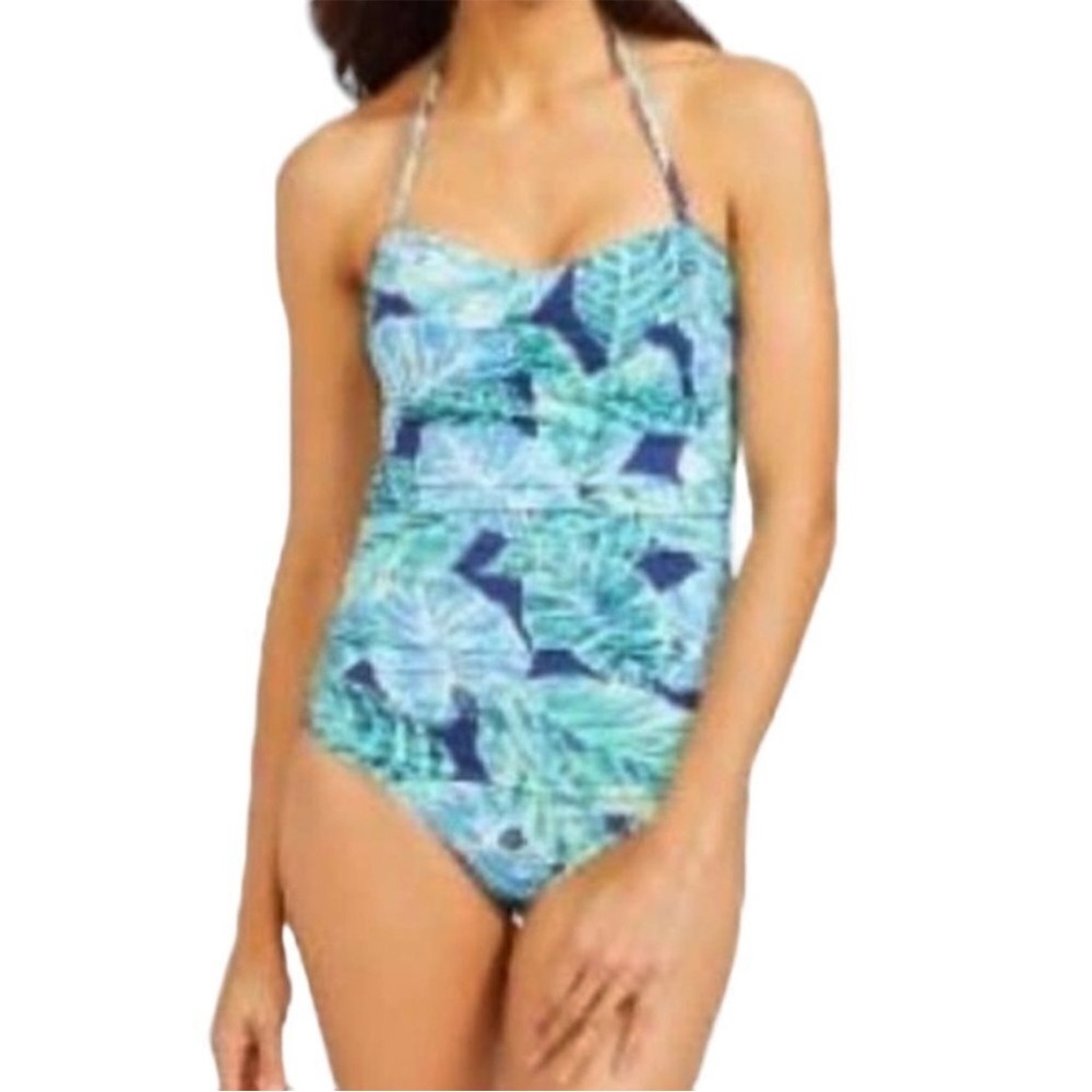J McLaughlin tropical leaf one piece swimsuit size 6